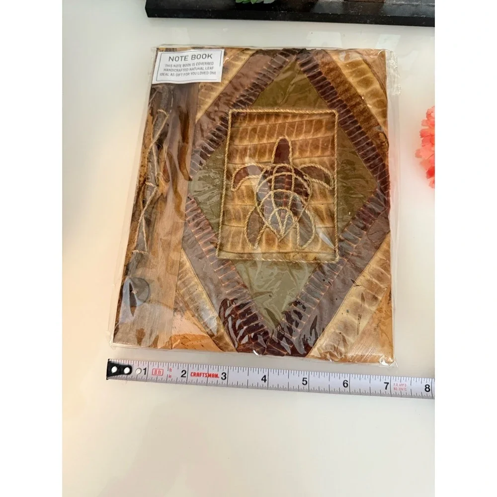 Sea Turtle Book or Album Handmade Natural Paper & Wood Boho Rustic Primitive NIB